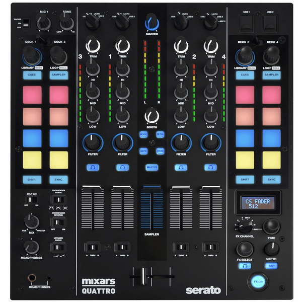 MIXARS QUATTRO MIXER PER DJ 4 CANALI PER SERATO 4 EFFETTI 16 PAD