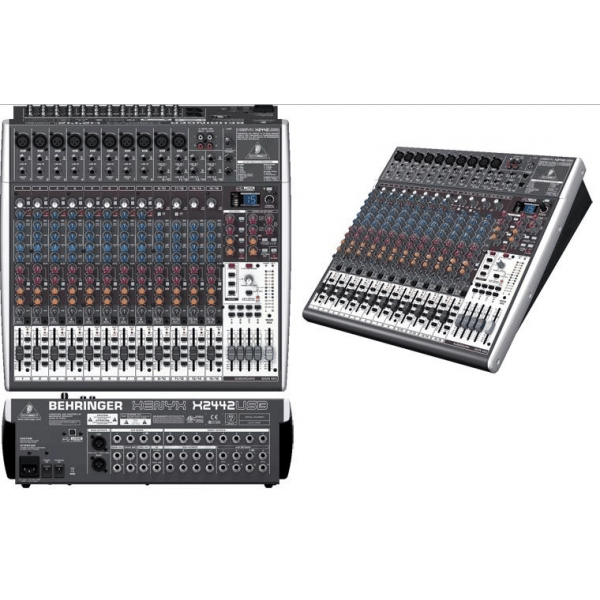 BEHRINGER XENYX X2442-USB MIXER PASSIVO 24 INGRESSI EFFETTI 24 BIT 8 COMPRESSORI 4 AUX 4 SUB + INTERFACCIA AUDIO USB