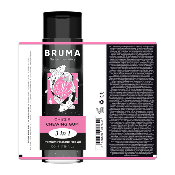 BRUMA - HUILE DE MASSAGE PREMIUM EFFET CHALEUR SAVEUR GOMME 3 EN 1