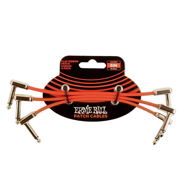 Ernie Ball 6402 Flat Ribbon Patch Cable Red 15,24cm 3-Pk