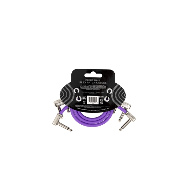 Ernie Ball 6453 Flex Patch Cable Purple 30cm 3pk