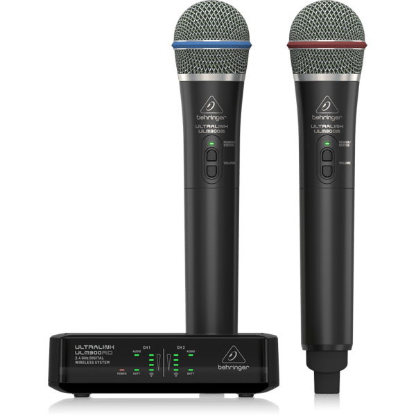 BEHRINGER ULM302 MIC DOPPIO RADIOMICROFONO PALMARE WIRELESS DIGITALE 2,4 GHz