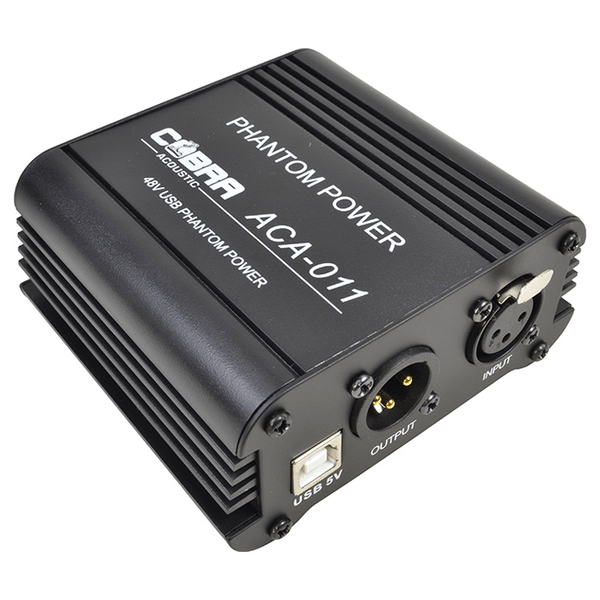 COBRA ACA-011 ALIMENTATORE PHANTOM +48V ESTERNO USB CON INTERRUTTORE ON - OFF CHASSIS IN METALLO