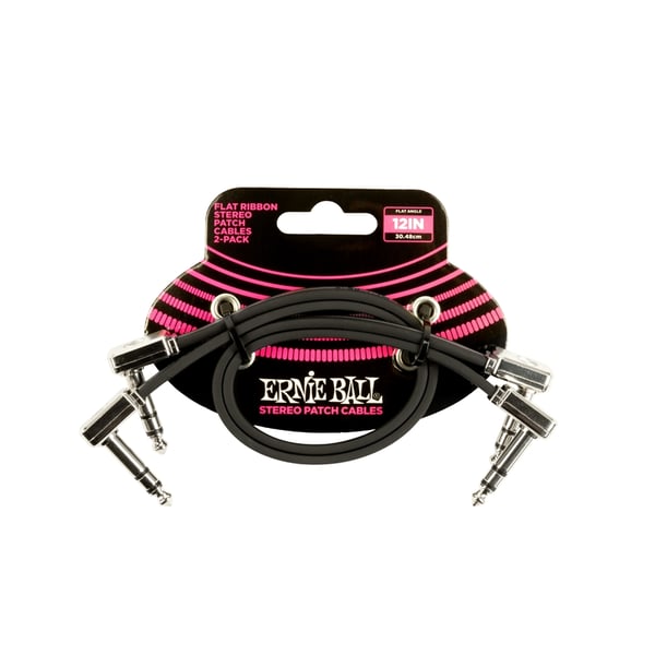 Ernie Ball 6405 Flat Ribbon Stereo Patch Cable 30,48cm 2-Pk