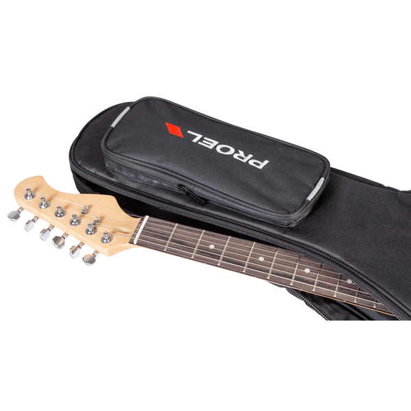 PROEL STAGE Borsa per chitarra Elettrica in poliestere 600D antistrappo con imbottitura da 10mm. Disponibile nel colore nero.
