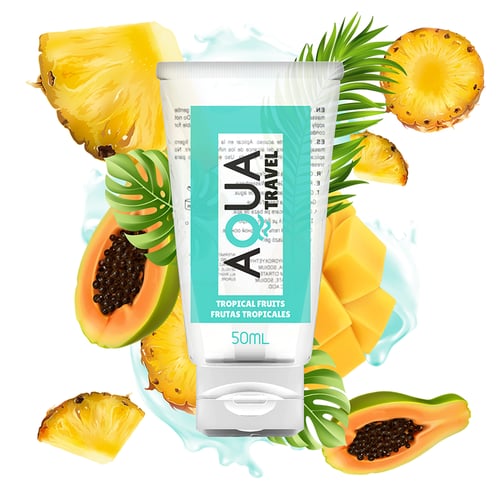 AQUA TRAVEL - FLAVOUR WATERBASED LUBRICANT TROPICAL FRUITS - 50 ML