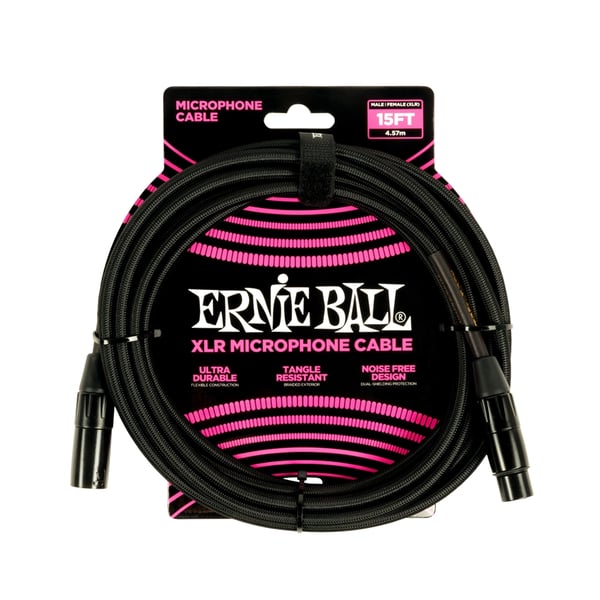 Ernie Ball 6391 Cavo Microfonico Braided nero 4,5 m