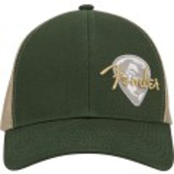 Fender® Globe Pick Patch Hat, Green/Khaki, One Size