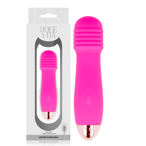 DOLCE VITA - VIBRATORE RICARICABILE TRE ROSA 7 VELOCITÀ
