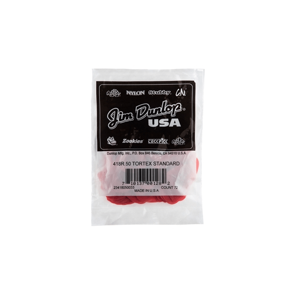 Dunlop 418R Tortex Standard Red .50