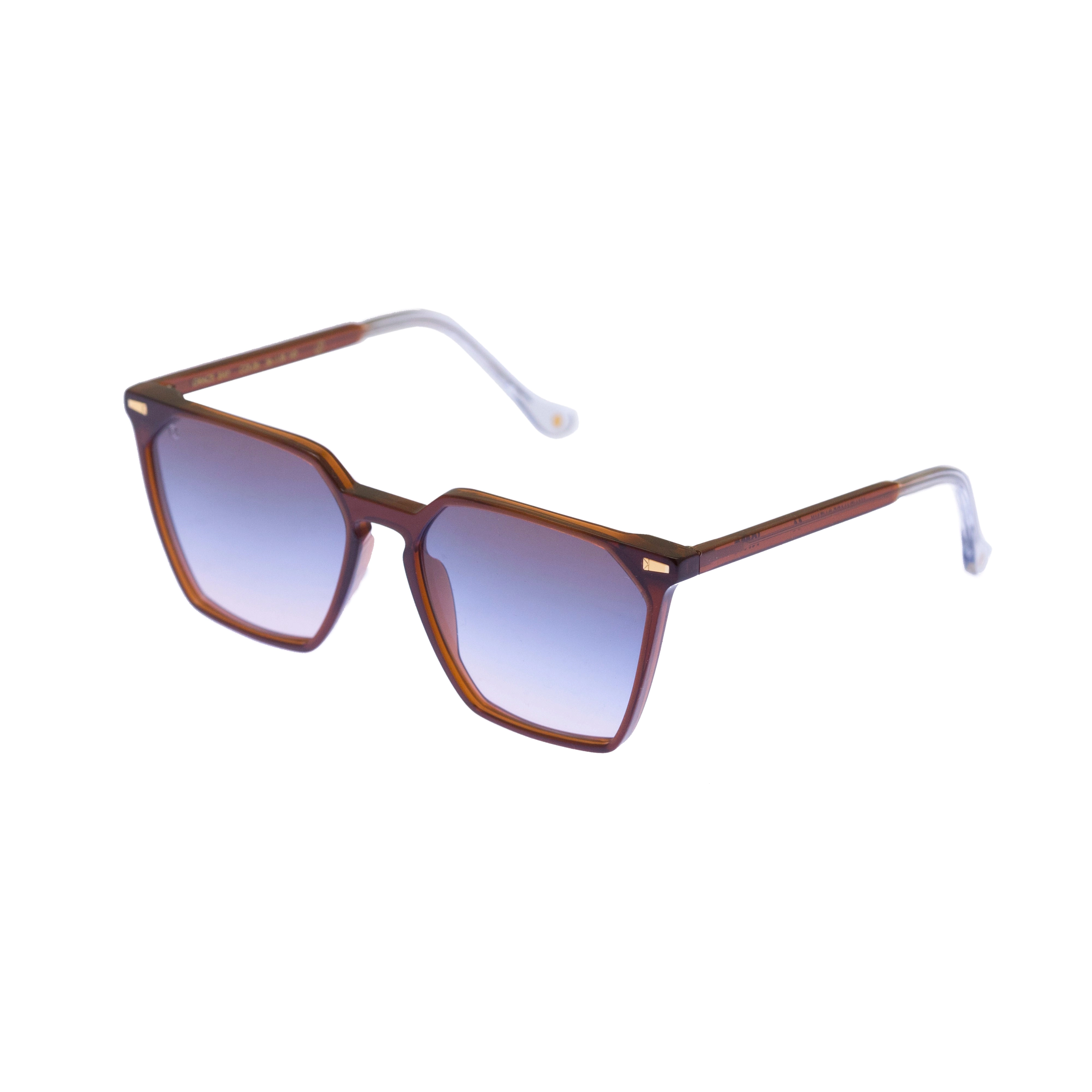 Kyme Eyewear Gracebay: oversized ultralite acetate squared sunglasses. Color Dark avana/teal, Material Acetate cellulose, Size Large Kyme Eyewear Gracebay: oversized ultralite acetate squared sunglasses. Color Dark avana/teal, Material Acetate cellulose, Size Large