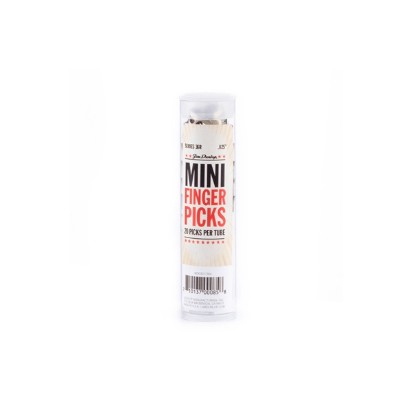 Dunlop 36R N/S MINI FINGER .025 - TUBO 20 PLETTRI