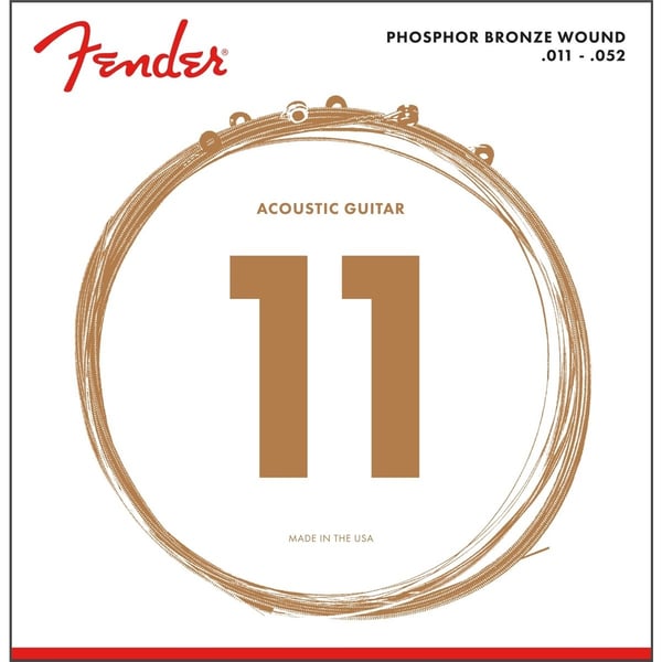 FENDER Muta per chitarra acustica in bronzo fosforoso, Ball End, scalatura 60CL .011-.052, (6)