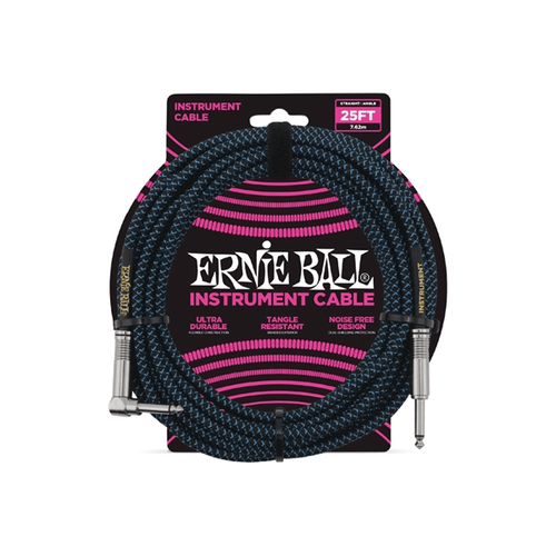 Ernie Ball Cavo intrecciato nero/blu 6060 7,62 m