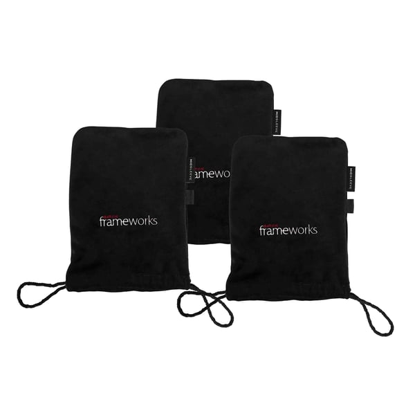 Gator Frameworks GFW-MICPOUCH-3PK Set di 3 custodie in velluto per microfoni da studio<br>
