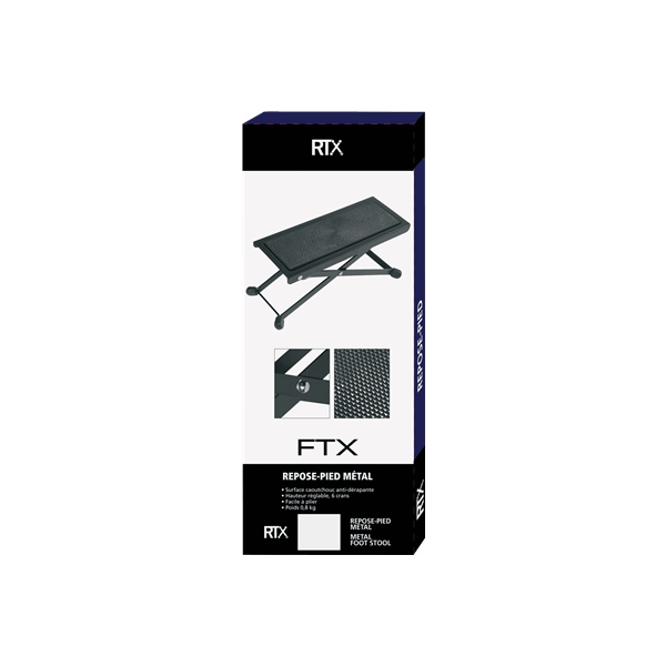 RTX FTX Poggia Piede per Chitarra Classica Metallo Nero