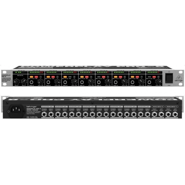 BEHRINGER HA8000-V2 POWERPLAY-PRO AMPLIFICATORE CUFFIE 8 CANALI NUOVA VERSIONE BASSO RUMORE E CONSUMO MAGGIORE RISPOSTA