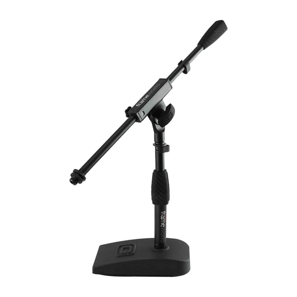 Gator Frameworks GFW-MIC-0821 Supporto microfonico per grancassa e amplificatore con braccio da 40,6 cm e base compatta<br>