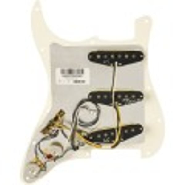 Fender Pre-Wired Strat Pickguard, Pure Vintage '59 w/RWRP Midde, Parchment 11 Hole PG