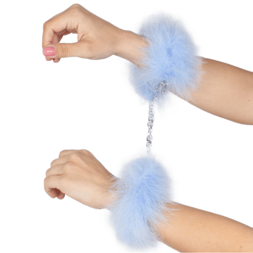 SECRETPLAY 100% FETISH SECRETPLAY - MANETTE MARABOU CHIARO BLU