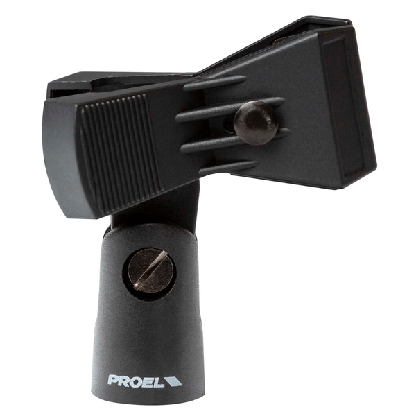 PROEL STAGE Supporto universale a pinza in ABS con vite bloccante per microfono (Ø min - max: 20 - 32 mm).