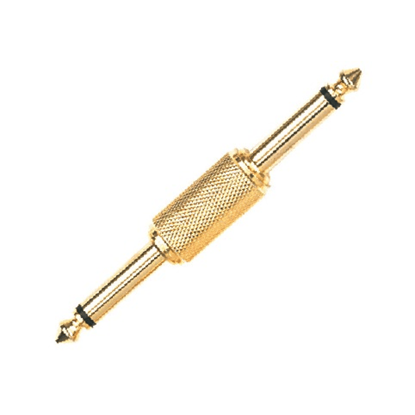 PROEL STAGE Adattatore professionale in metallo con contatti dorati: spina jack mono Ø 6.3 mm -&gt; spina jack mono Ø 6.3 mm.