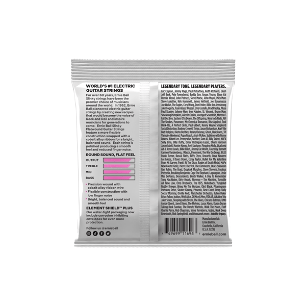 Ernie Ball 2593 Slinky Flatwound El Guit 9-42