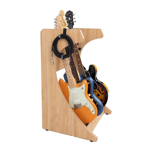 Gator Frameworks GFW-ELITEGTR3RK-MPL Rack per chitarre 3-4 posti in finitura acero naturale opaco<br>