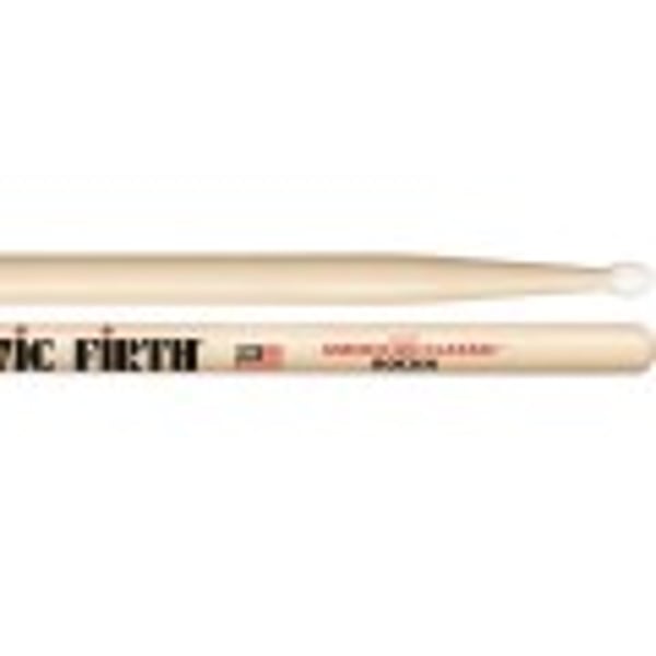 VIC FIRTH Bacchette American Classic Hickory Punta in Nylon. Modello ROCKN