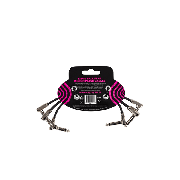 Ernie Ball 6221 Flat Ribbon Patch Cable 15,24 cm Pacco da 3