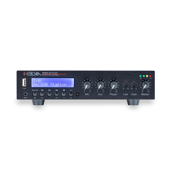 HELVIA Mixer-Amplificatore Compatto in Classe-D da 120W a 1 Zona con Lettore DAB+, FM, USB, BT. Modello HPMA-120 PLAY