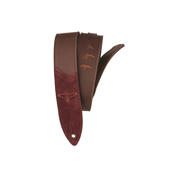 PRS Premium Leather Strap, Birds Embroid Burgundy (102079::009:)