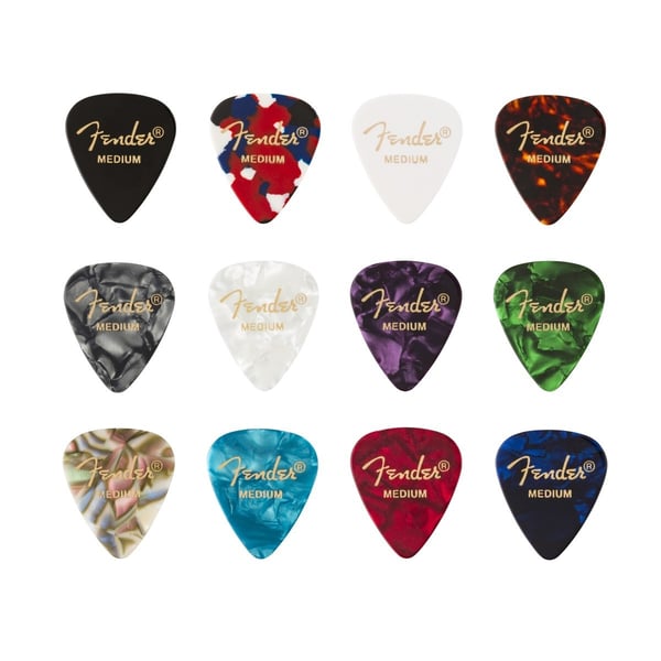 FENDER 350 Shape, Celluloid Medley, Medium Confezione da 12. Modello 0980300300