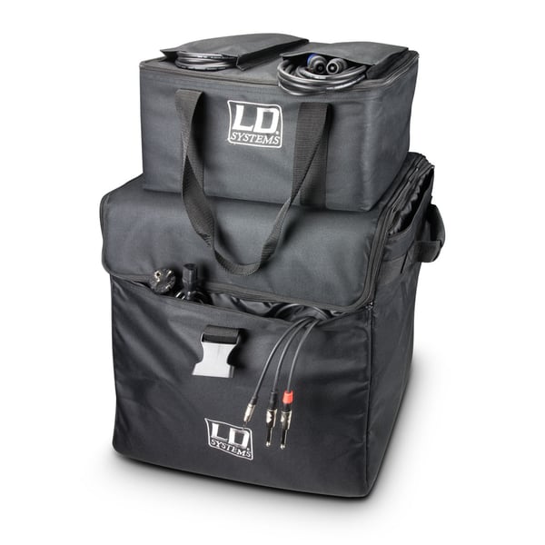 LD SYSTEMS DAVE 8 SET 1 KIT DI BORSE PER IL TRASPORTO DEL SISTEMA PA DAVE 8 XS 1 BORSA SUBWOOFER CON RUOTE + 2 BORSE PER SATELLITI COLORE NERO