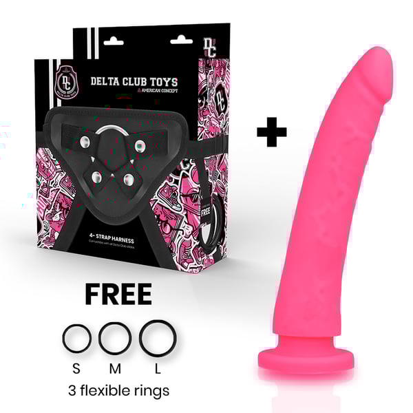 DELTA CLUB - TOYS GURT + DONG ROSA SILIKON 20 X 4CM