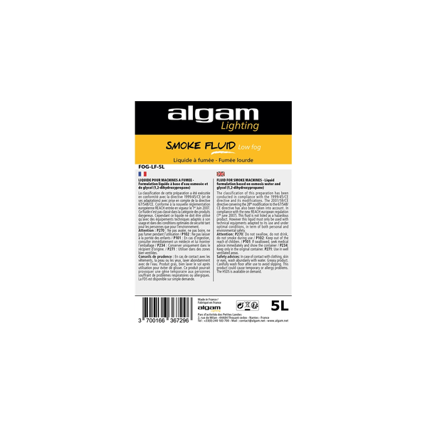 Algam Lighting FOG-LF-5L Liquido Fumo Basso 5L