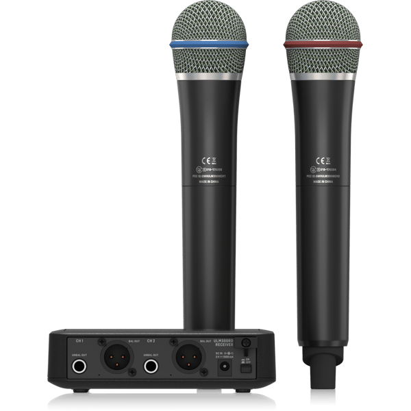 BEHRINGER ULM302 MIC DOPPIO RADIOMICROFONO PALMARE WIRELESS DIGITALE 2,4 GHz