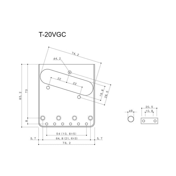 SOUNDSATION PARTS Ponte Fisso per Telecaster (Cromato Deluxe)