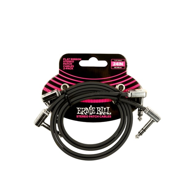 Ernie Ball 6406 Flat Ribbon Stereo Patch Cable 60,96cm 2-Pk