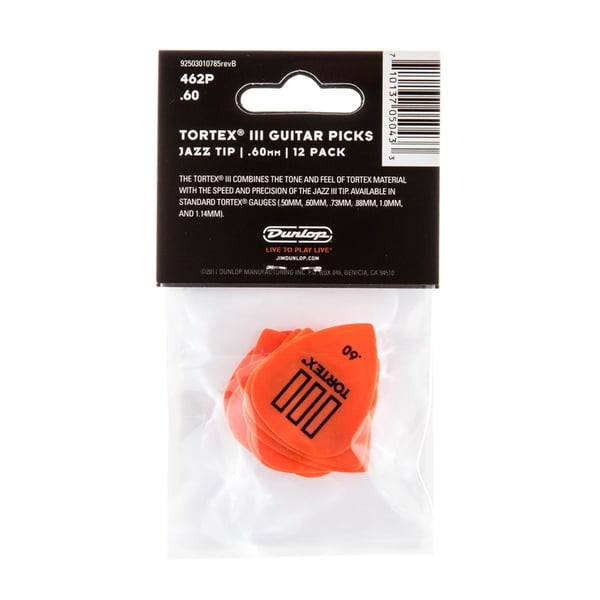 Dunlop 462P Tortex III Orange .60
