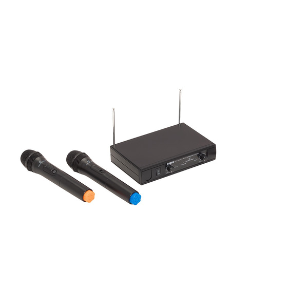 SOUNDSATION Radiomicrofono VHF Doppio Plug and Play con 2 Mic. Palmari (213.0 MHz - 215.5 MHz)