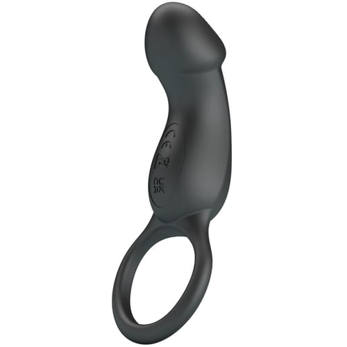 PRETTY LOVE MALE PRETTY LOVE - TRAE ANELLO VIBRANTE CON STIMOLATORE NERO