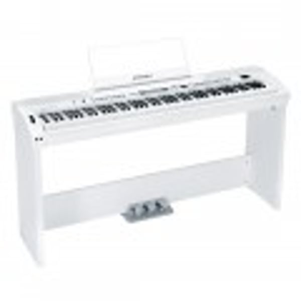 MEDELI Supporto in legno in finitura bianca per piano digitale SP4000-WH e SP4200-WH con pedali di controllo