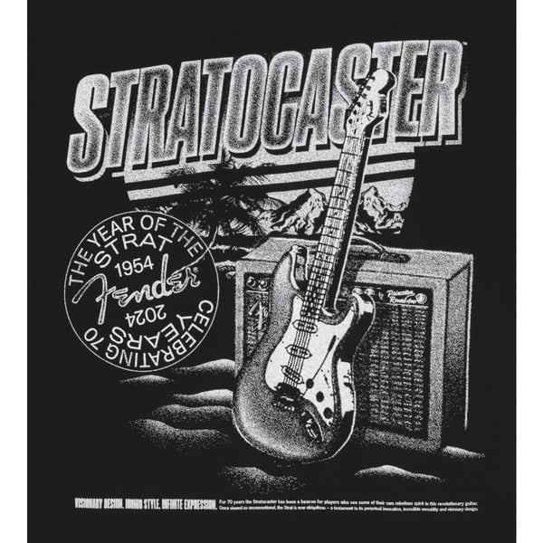 T-shirt Fender Stratocaster™ 70th Anniversary, Tee, Black, L. Modello 9101292597