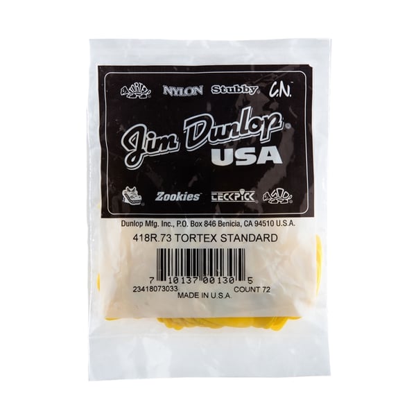 Dunlop 418R Tortex Standard Yellow .73