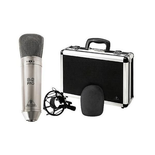 BEHRINGER B2-PRO MICROFONO STUDIO CONDENSATORE CARDIOIDE OMNIDIREZIONALE FIGURA 8 + CUSTODIA + SOSPENSIONE + ACCESSORI EX-DEMO
