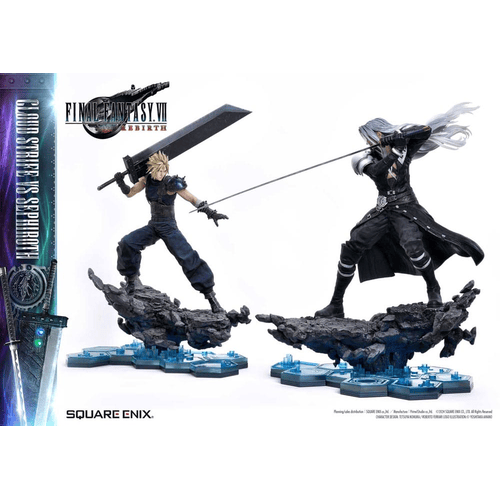 Final Fantasy VII Rebirth Statues 2-Pack 1/4 Cloud Strife vs Sephiroth 69 cm
