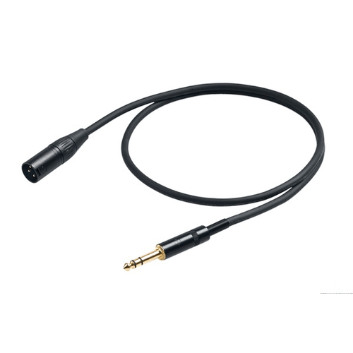 PROEL STAGE Cavo professionale bilanciato con connessioni spina jack Stereo Ø 6.3 mm Yongsheng - HPC225 - spina volante XLR 3P Yongsheng. Lunghezza: 1 metro. Colore disponibile: Nero. Altre lunghezze disponibili: visualizzare le specifiche tecniche