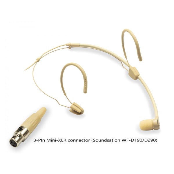 Mic. ad Archetto Cardioide, mini-XLR 3-Pin, Beige (per Soundsation WF-D190-D290). Modello VISAGE-C01E BG