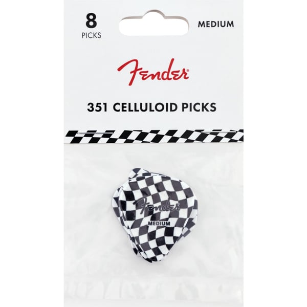 Pack 8 Plettri Fender 351 Celluloid, Checkerboard